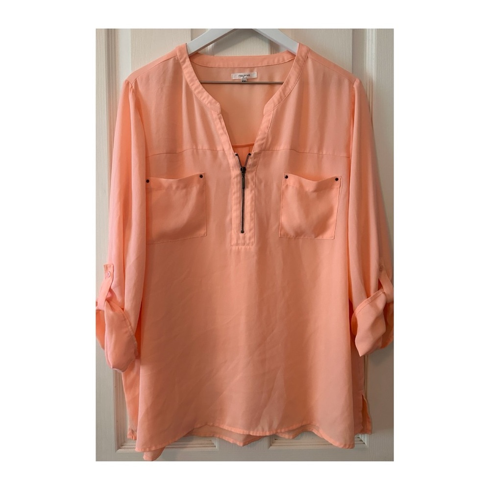 Peach Zipper Blouse